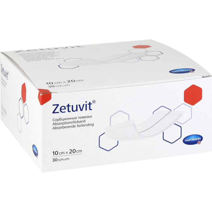 ZETUVIT Saugkompresse unsteril 10x20cm, 30 St KOM