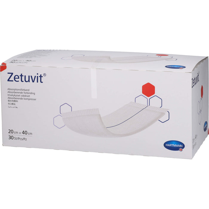 ZETUVIT Saugkompresse unsteril 20x40cm, 30 St KOM