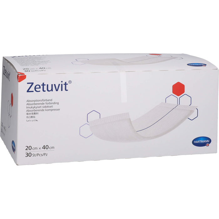 ZETUVIT Saugkompresse unsteril 20x40cm, 30 St KOM