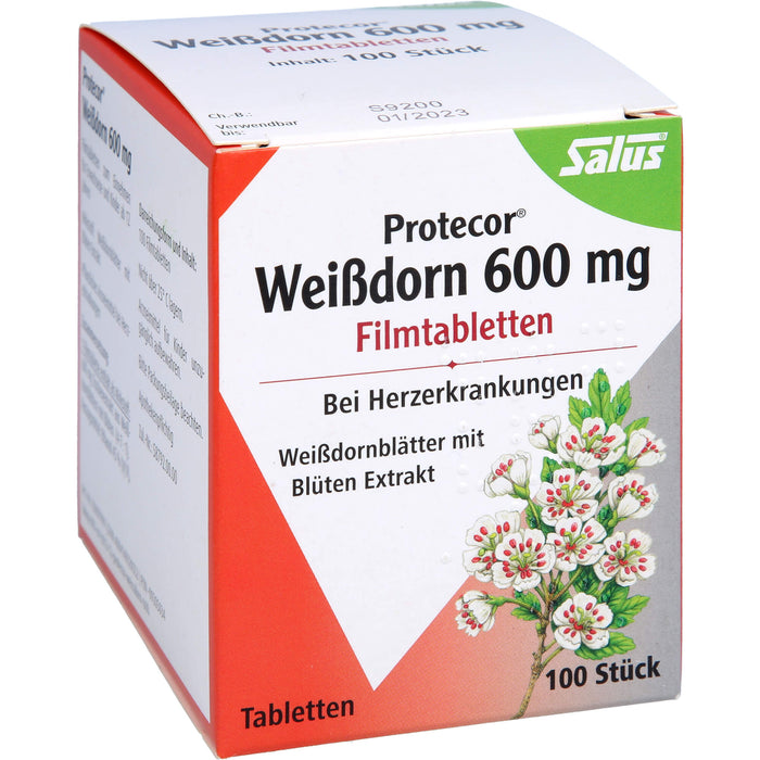 Salus Protecor Weissdorn 600 mg Filmtabletten bei Herzerkrankungen, 100 pcs. Tablets