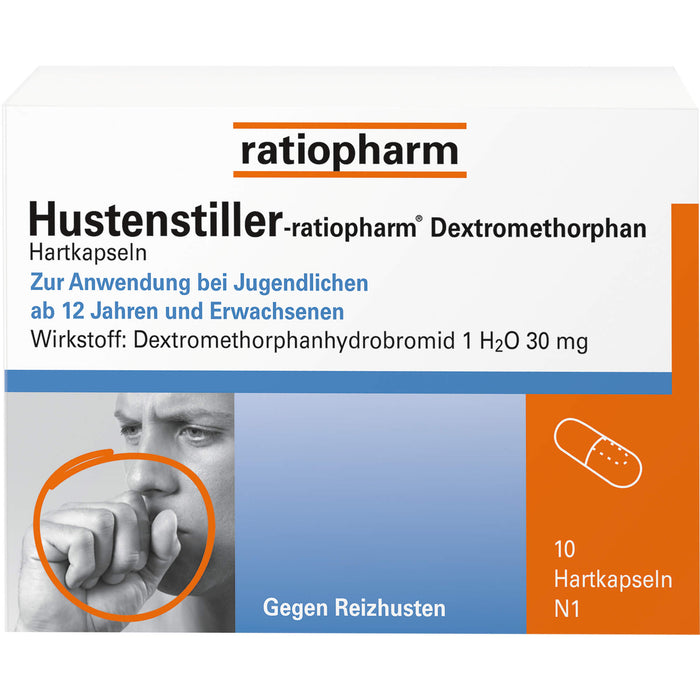 Hustenstiller-ratiopharm Dextromethorphan Hartkapseln, 10 pcs. Capsules