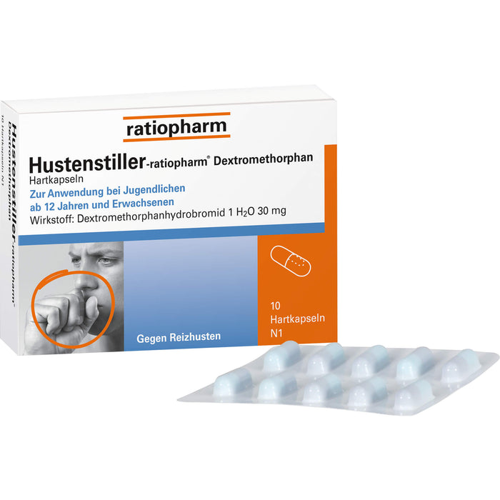 Hustenstiller-ratiopharm Dextromethorphan Hartkapseln, 10 pcs. Capsules