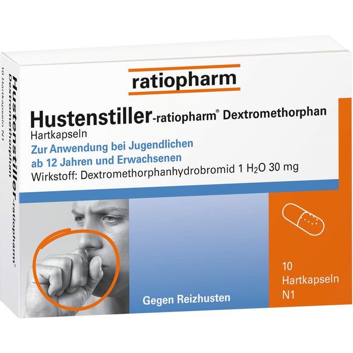 Hustenstiller-ratiopharm Dextromethorphan Hartkapseln, 10 pc Capsules