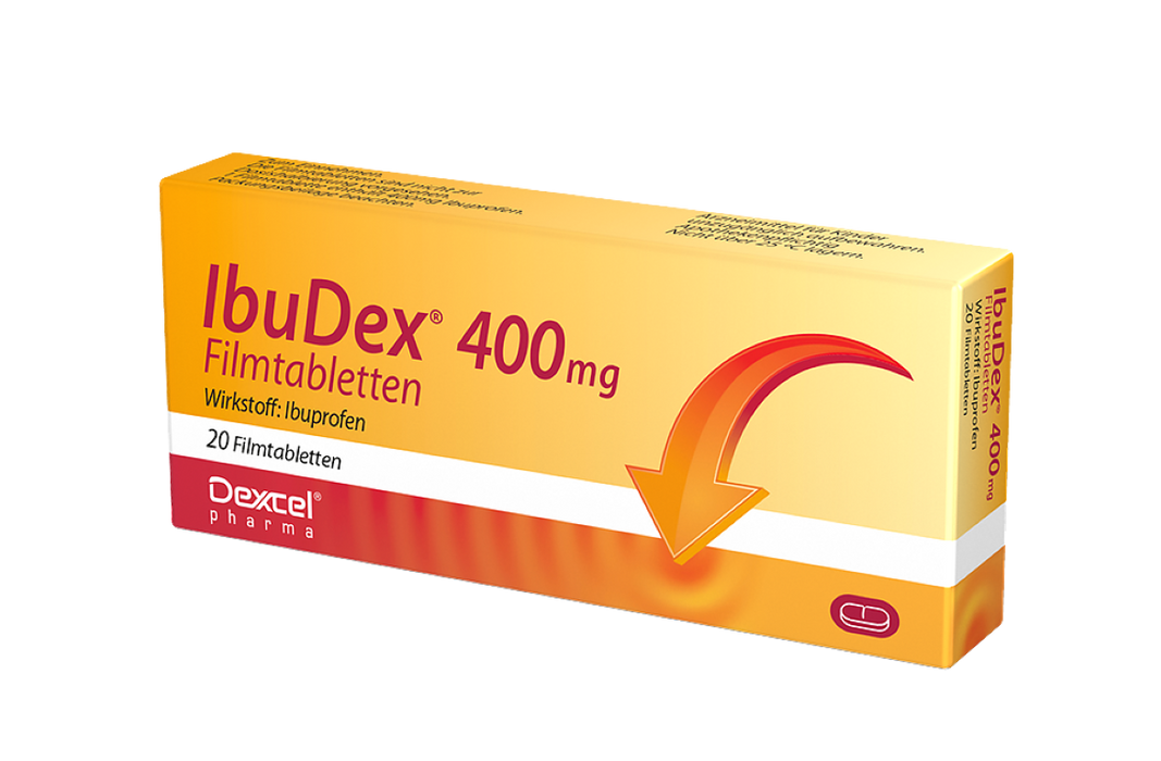 IbuDex 400 mg Filmtabletten bei Schmerzen und Fieber, 20 St. Tabletten