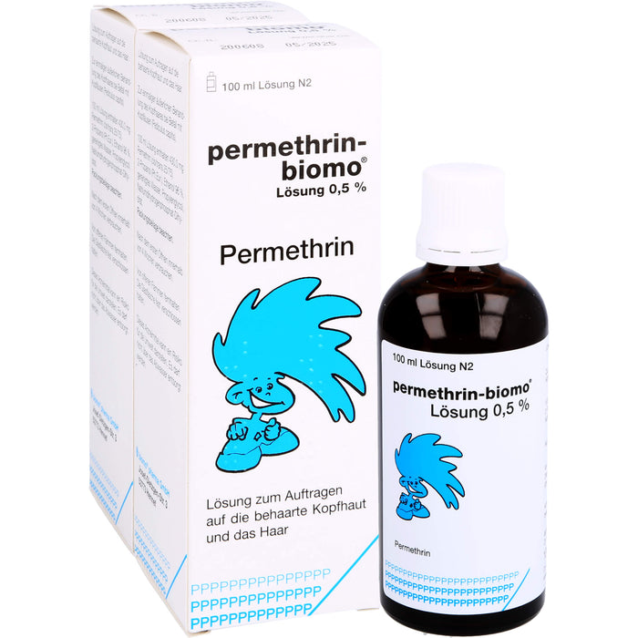 permethrin-biomo Lösung 0,5% zur Behandlung des Kopfhaares bei Befall mit Läusen, 200 ml Solution