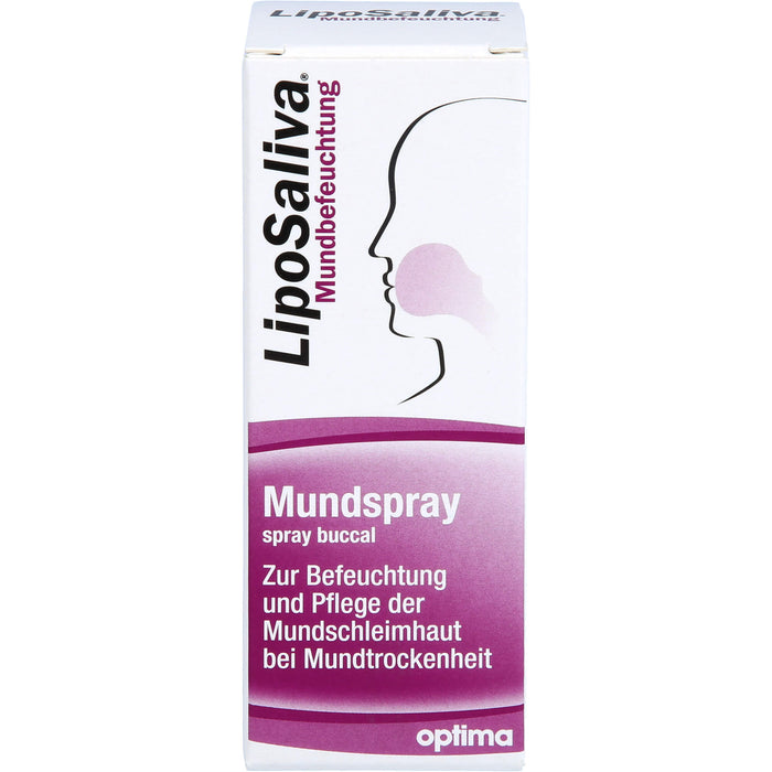 LipoSaliva Mundbefeuchtung,  Mundspray zur Befeuchtung und Pflege der Mundschleimhaut bei Mundtrockenheit, 50 ml Solution