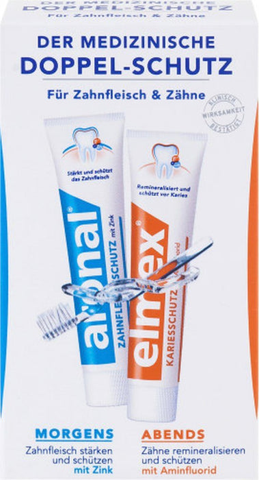 aronal und elmex mini Zahnpasta Doppelschutz Reisegröße, 24 ml Dentifrice