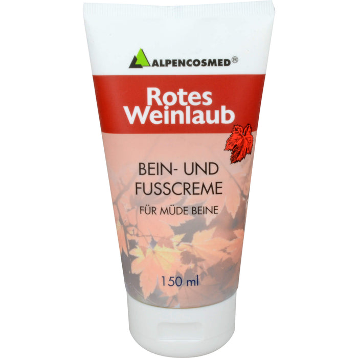 ALPENCOSMED Rotes Weinlaub Bein- und Fußcreme, 150 ml Creme