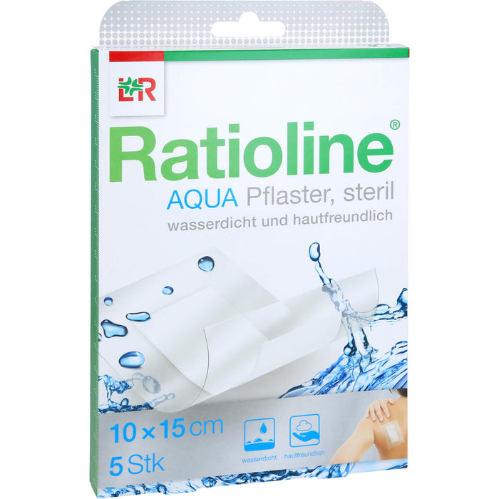 Ratioline Aqua Pflaster steril 10 x 15 cm, 5 St. Pflaster