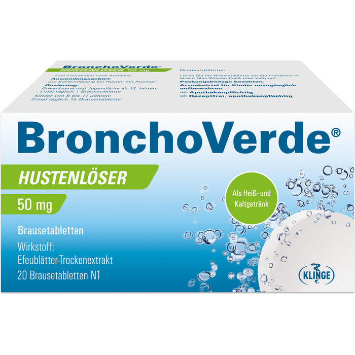 BronchoVerde Hustenlöser 50 mg Brausetabletten, 20 pcs. Tablets