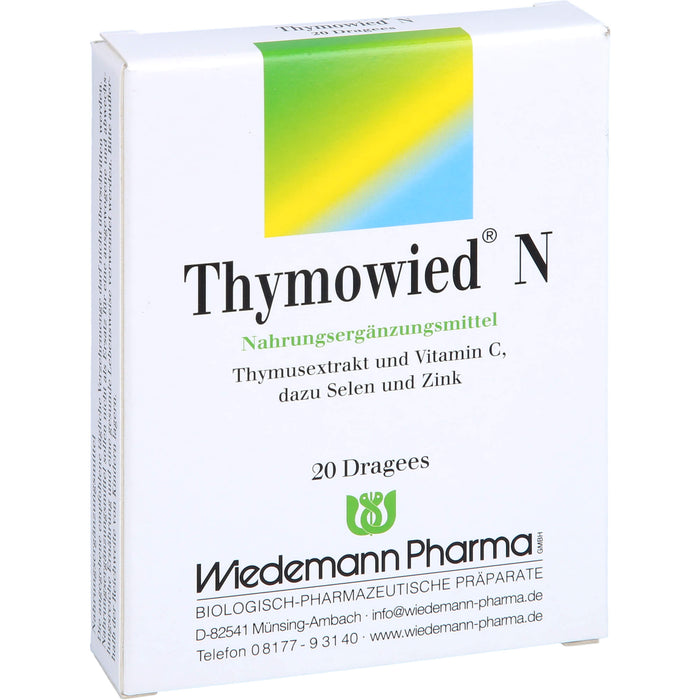 Thymowied N Dragees Thymusextrakt und Vitamin C, Selen und Zink, 20 pc Tablettes