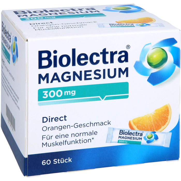 Biolectra Magnesium 300 mg direct Orangengeschmack Pellets in Sticks , 60 pcs. Sachets