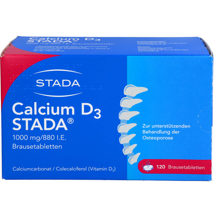 CALCIUM D3 STADA 1000 mg / 880 I.E. Brausetabletten, 120 pcs. Tablets