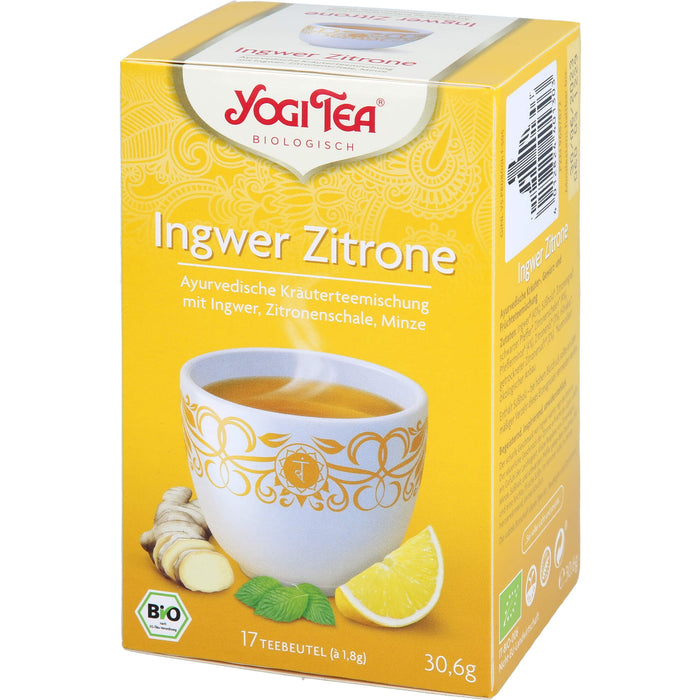 YOGI TEA Ingwer Zitrone ayurvedische Kräuterteemischung, 17 pc Sac filtrant