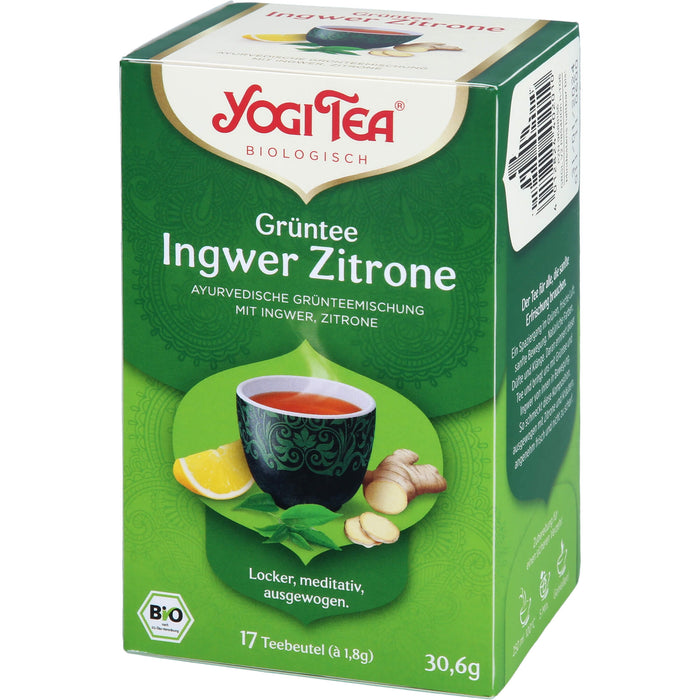 YOGI TEA Grüntee Ingwer Zitrone ayurvedische Grünteemischung, 17 pcs. Filter bag