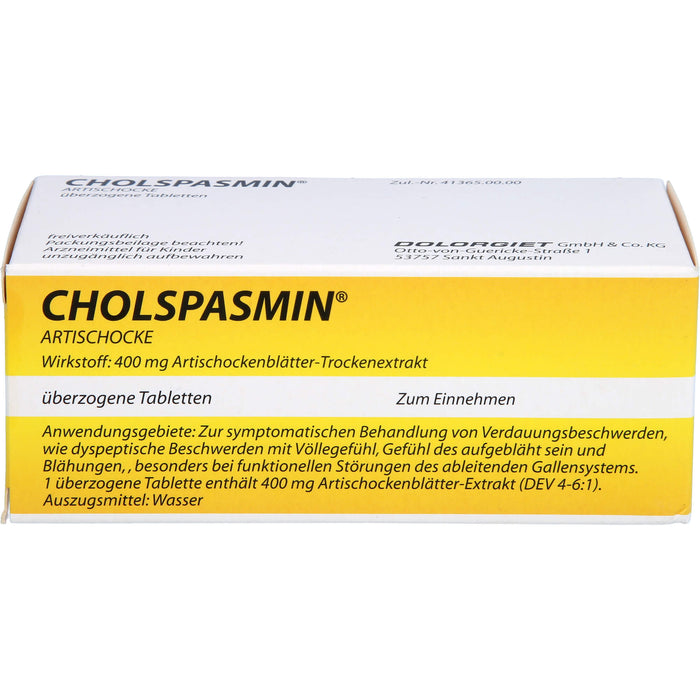 CHOLSPASMIN Artischocke Tabletten, 50 St. Tabletten