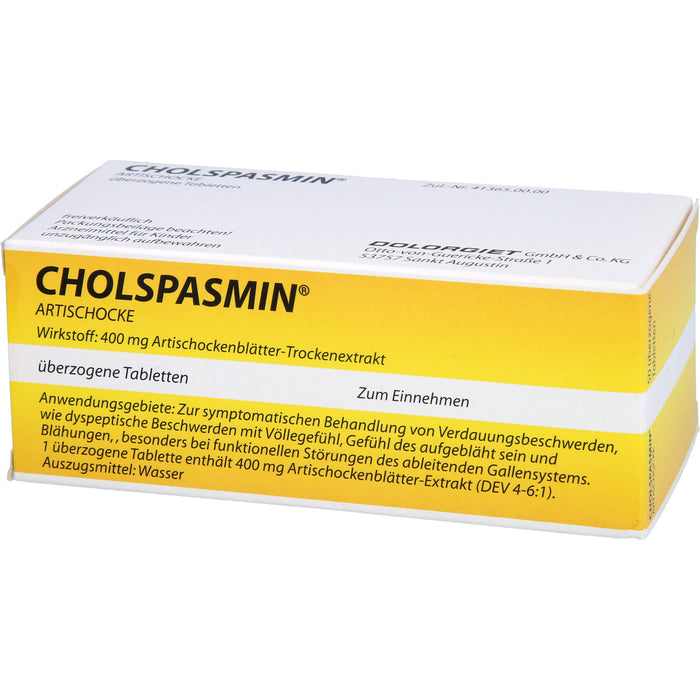 CHOLSPASMIN Artischocke Tabletten, 50 St. Tabletten