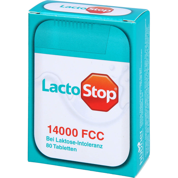 LactoStop 14000 FCC Spender bei Lactose-Intoleranz, 80 pc Tablettes