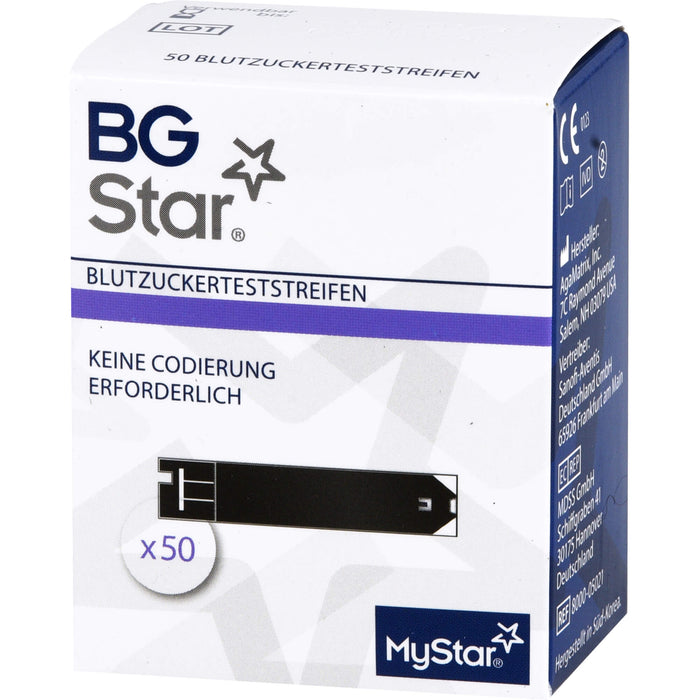 BG Star Eurim Blutzuckerteststreifen, 50 pc Bandelettes réactives