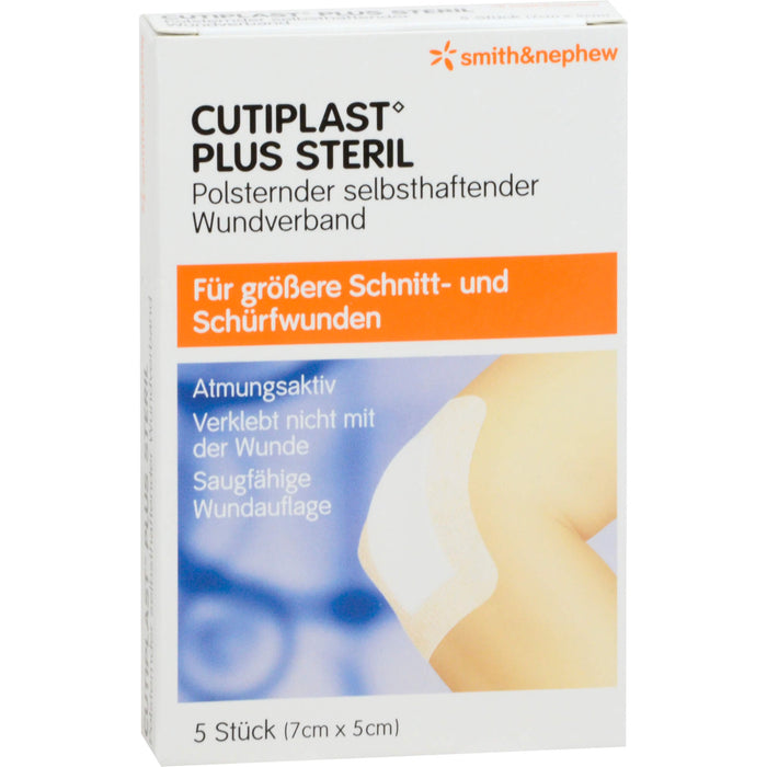 CUTIPLAST Plus steril Wundverband 7 cm x 5 cm, 5 pcs. Wound dressings