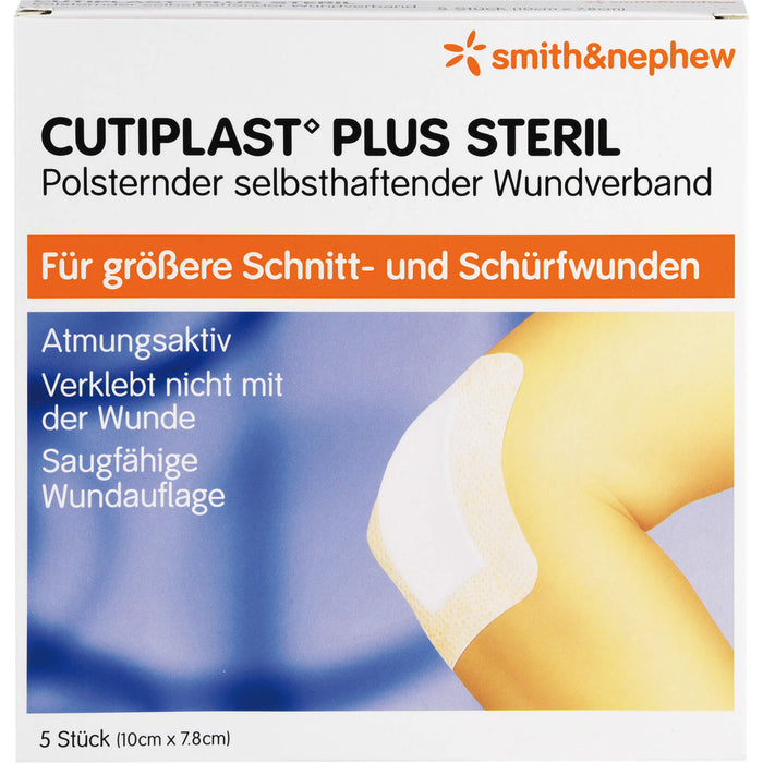 Cutiplast Plus steril Wundverband 10 cm x 7.8 cm, 5 pc Pansements