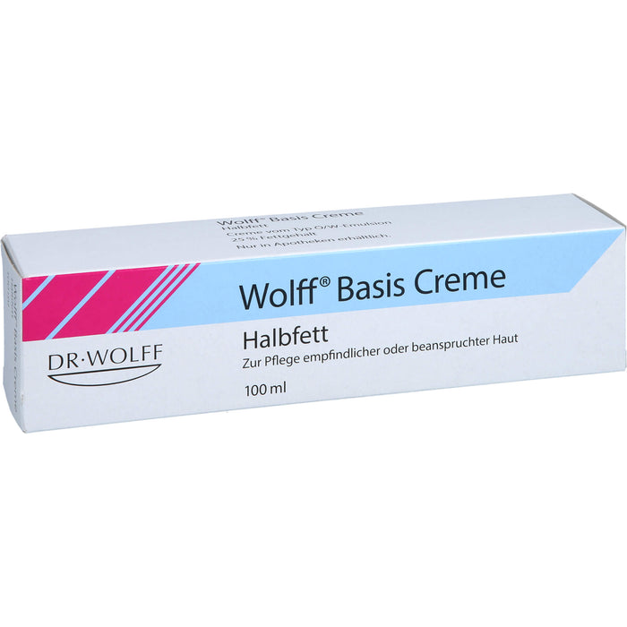 Wolff Basis Creme zur Pflege empfindlicher oder beanspruchter Haut, 100 ml Cream