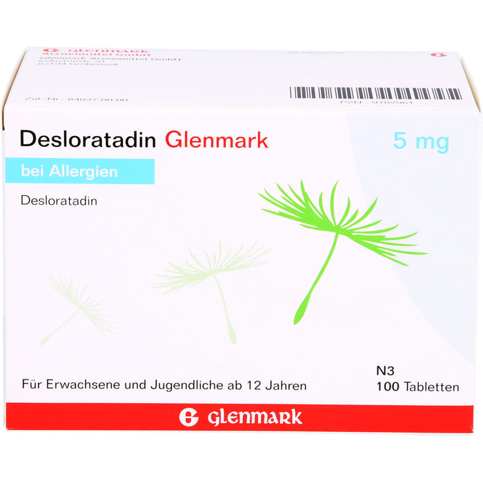 Desloratadin Glenmark 5 mg Tabletten bei Allergien, 100 pc Tablettes