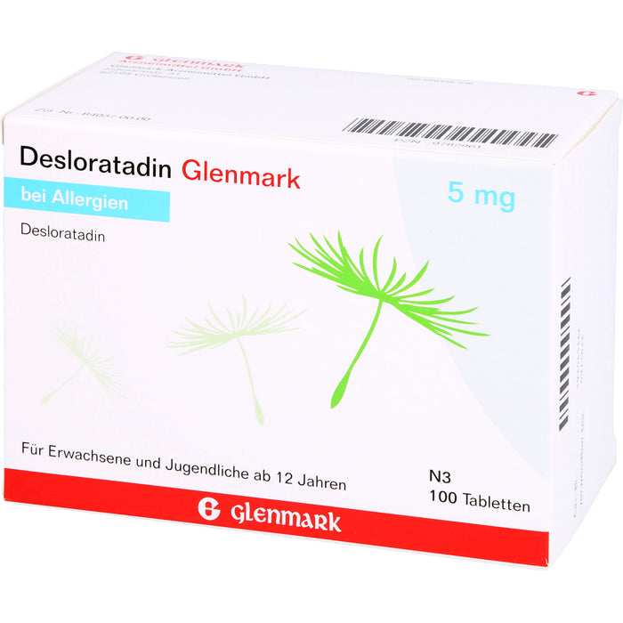 Desloratadin Glenmark 5 mg Tabletten bei Allergien, 100 pc Tablettes