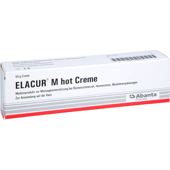 Elacur M Hot Creme bei Rückenschmerzen, Hexenschuss, Muskelverspannungen, 50 g Cream