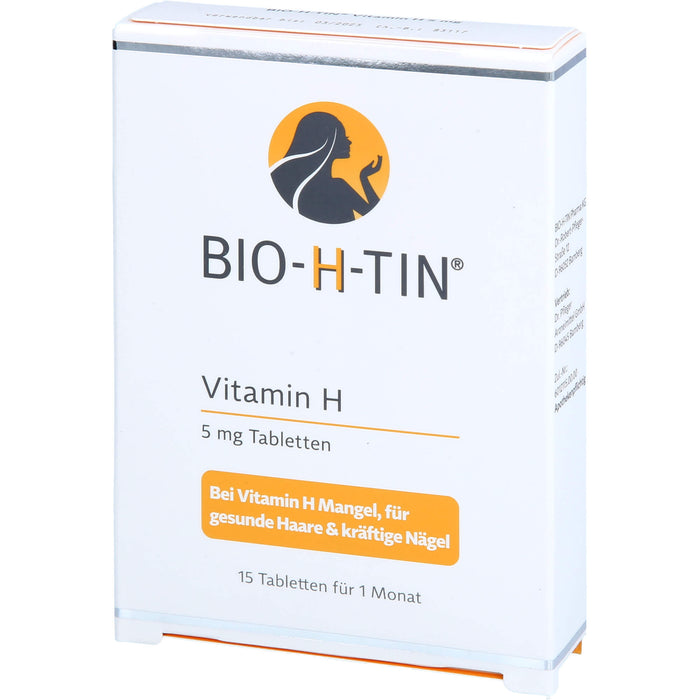 BIO-H-TIN Vitamin H 5 mg Tabletten für gesunde Haare & kräftige Nägel, 15 pc Tablettes