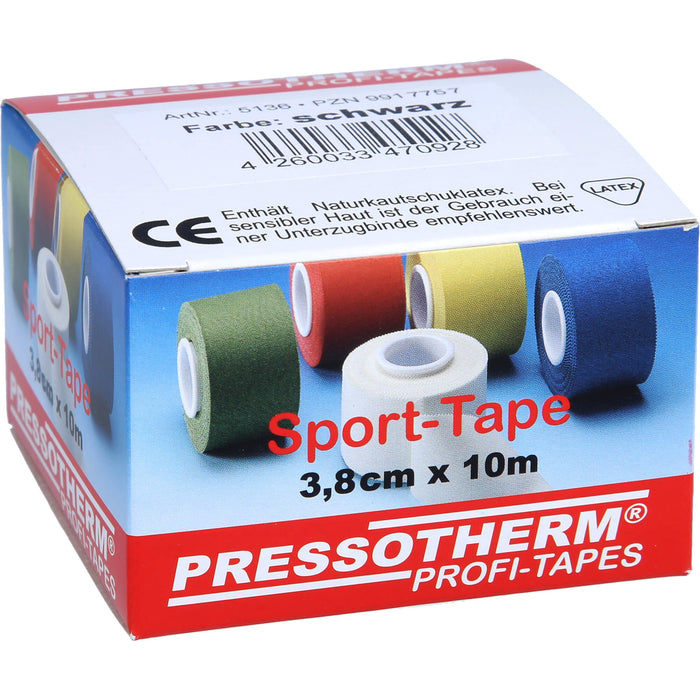 Pressotherm Sport-Tape schwarz 3,8cmx10m, 1 St VER