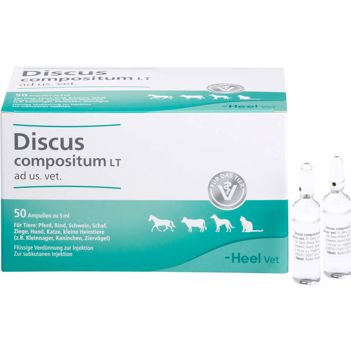 Dicus compositum LT ad us.vet. Lösung für Pferd, Rind, Schwein, Schaf, Ziege, Hund, Katze und kleine Heimtiere, 50 pc Ampoules