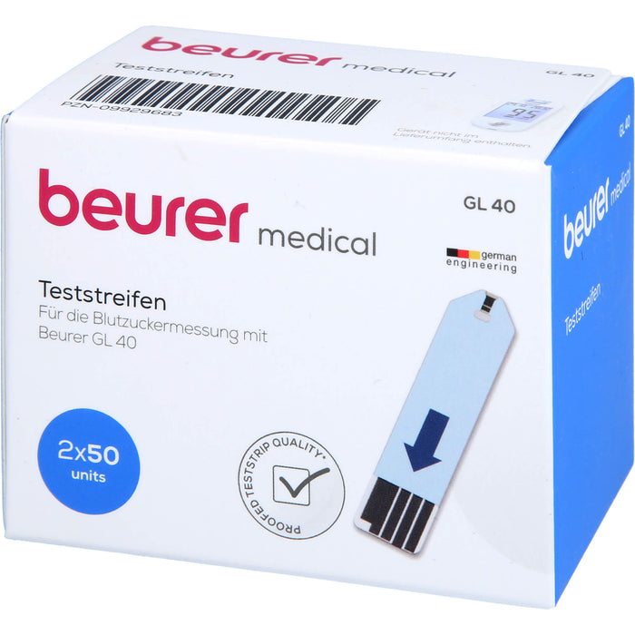 Beurer GL40 Blutzuckerteststreifen, 100 pcs. Test strips