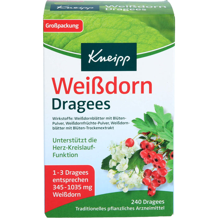 Kneipp Weißdorn Dragees unterstützt die Herz-Kreislauf-Funktion, 240 St. Tabletten