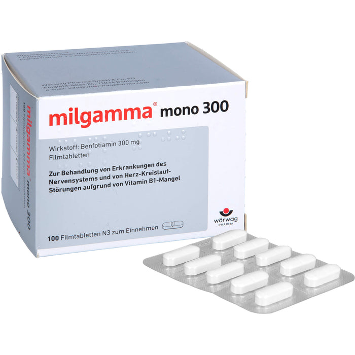 milgamma mono 300 Filmtabletten bei Erkrankungen des Nervensystems und von Herz-Kreislauf-Störungen, 100 pc Tablettes