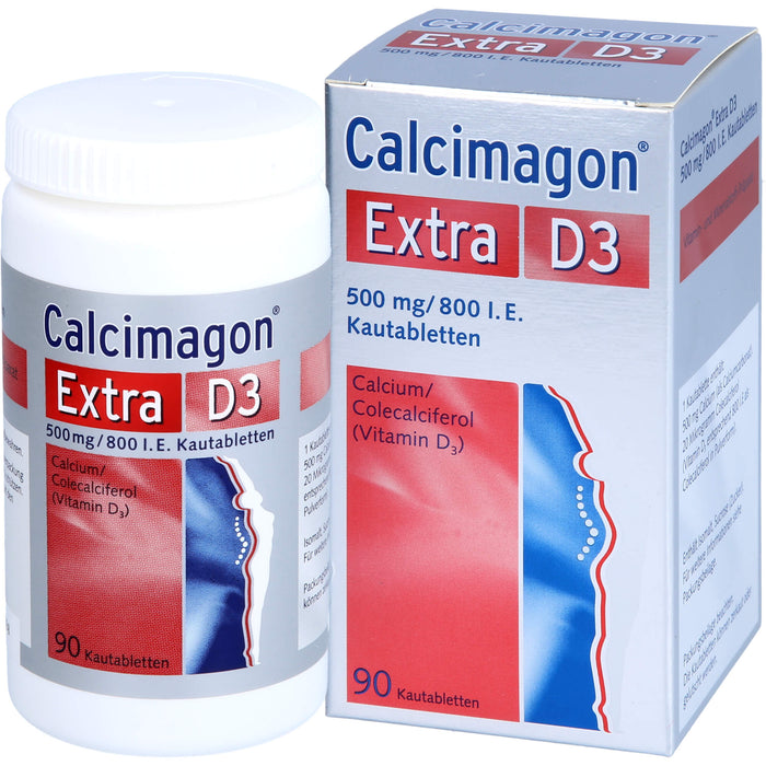 Calcimagon Extra D3 500 mg / 800 I.E. Kautabletten, 90 pc Tablettes