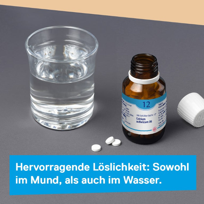 DHU Schüßler-Salz Nr. 12 Calcium sulfuricum D6 – Das Mineralsalz der Gelenke – das Original – umweltfreundlich im Arzneiglas, 200 pcs. Tablets