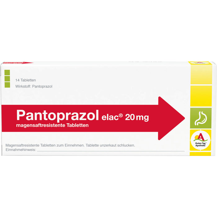 Pantoprazol elac 20 mg Tabletten bei Sodbrennen, 14 pc Tablettes