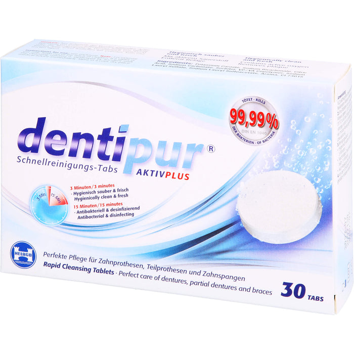 dentipur Schnellreinigungstabletten, 30 pc Tablettes