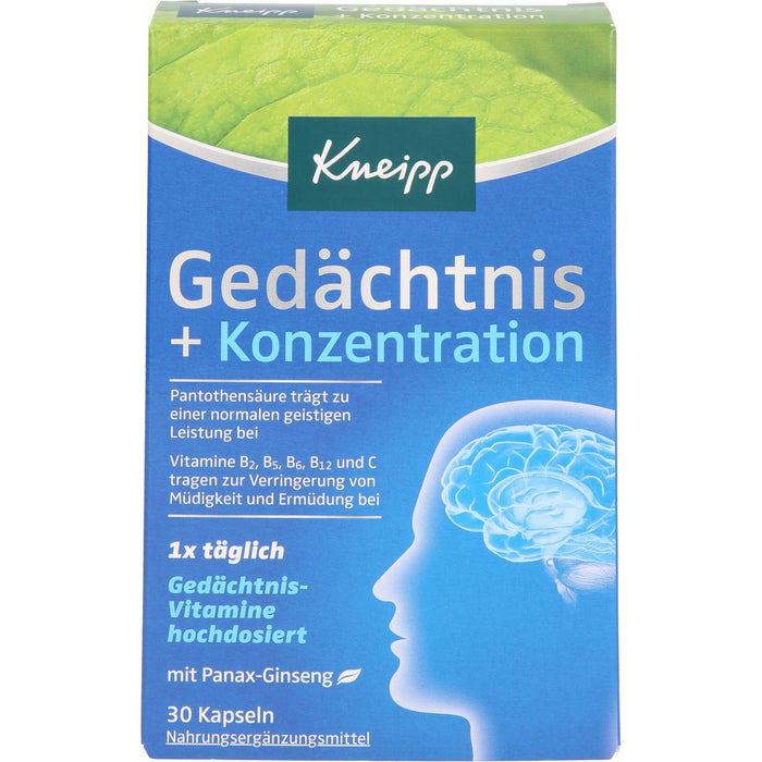 Kneipp Gedächtnis + Konzentration, 30 St. Kapseln