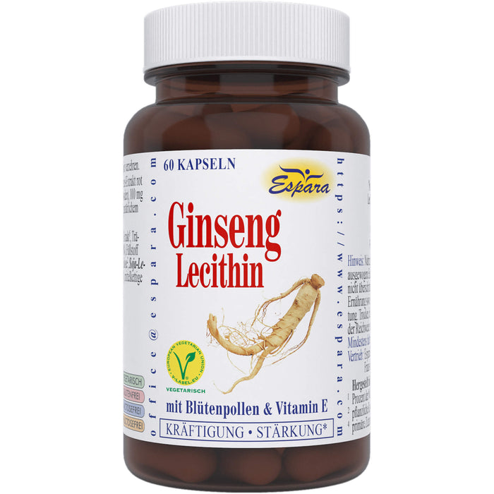 Espara Ginseng-Lecithin mit Blütenpollen und Vitamin E Kapseln, 60 St. Kapseln