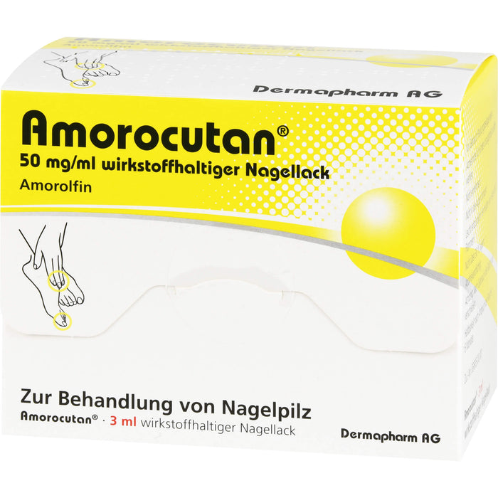 Amorocutan 50 mg/ml wirkstoffhaltiger Nagellack, 3 ml Vernis à ongles contenant une substance active