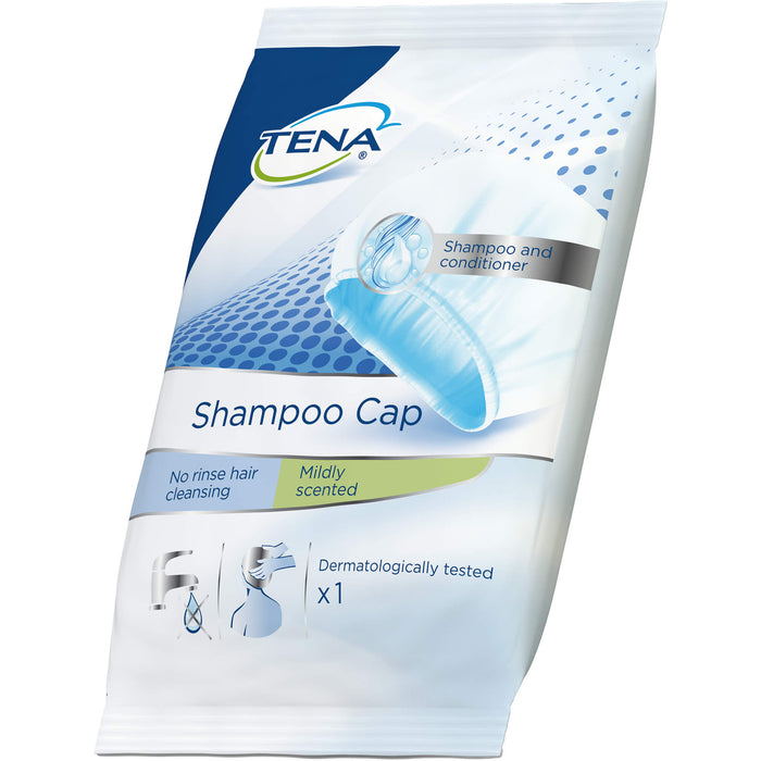 TENA PROskin Shampoo Cap Einweg-Waschhaube mit sanftem Shampoo und Spülung, 1 pc Masques