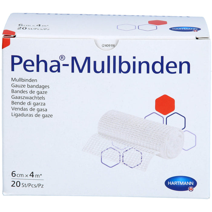 Peha-Mullbinden 6 cm x 4 m, 20 St. Binde