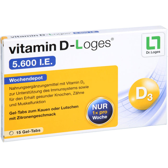 vitamin D-Loges 5.600 I.E. Gel-Tabs, 15 pc Tablettes