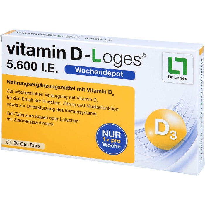 vitamin D-Loges 5.600 I.E. Gel-Tabs, 30 St. Tabletten