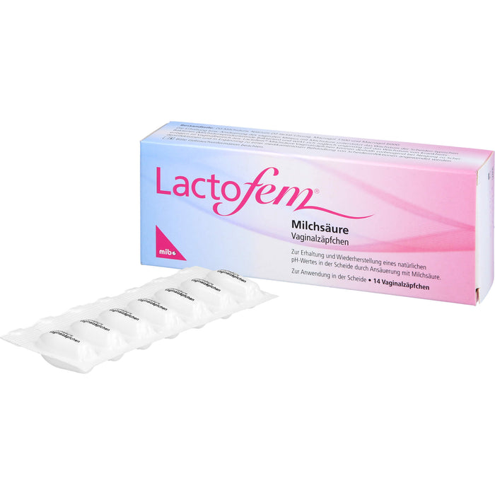 Lactofem Milchsäure Vaginalzäpfchen, 14 pcs. Suppositories