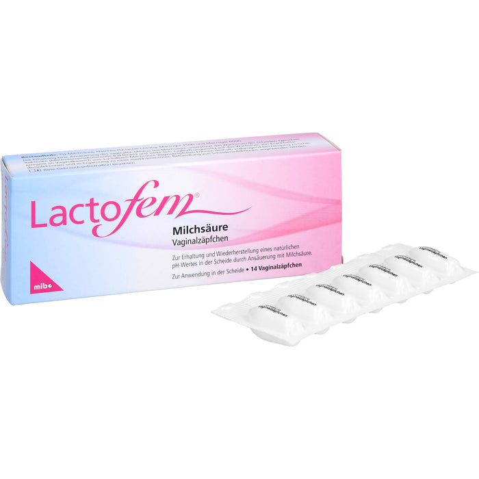 Lactofem Milchsäure Vaginalzäpfchen, 14 pc Suppositoires