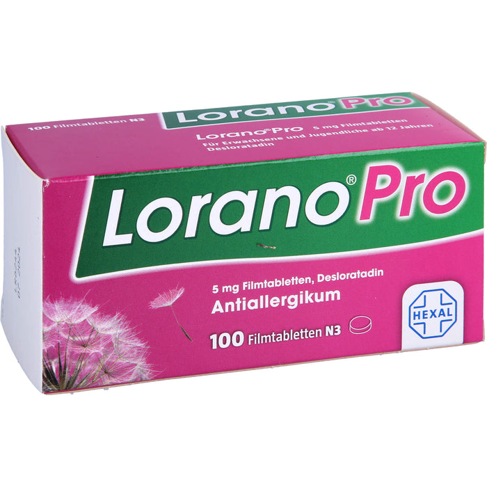 Lorano Pro 5 mg Filmtabletten Antiallergikum, 100 pc Tablettes