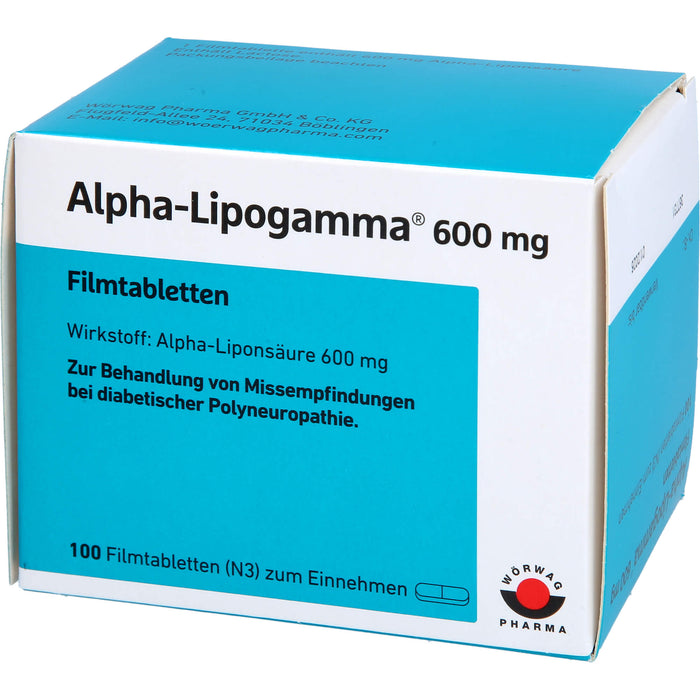 Alpha-Lipogamma 600 mg Filmtabletten, 100 St. Tabletten